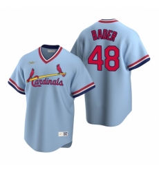Men's Nike St. Louis Cardinals #48 Harrison Bader Light Blue Cooperstown Collection Road Stitched Baseball Jersey