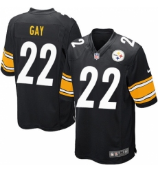 Men's Nike Pittsburgh Steelers #22 William Gay Game Black Team Color NFL Jersey