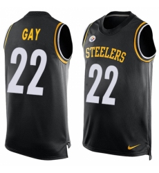 Men's Nike Pittsburgh Steelers #22 William Gay Limited Black Player Name & Number Tank Top NFL Jersey