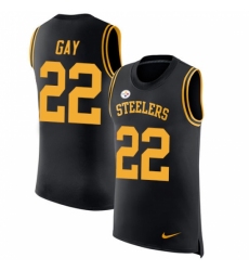 Men's Nike Pittsburgh Steelers #22 William Gay Limited Black Rush Player Name & Number Tank Top NFL Jersey