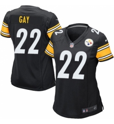 Women's Nike Pittsburgh Steelers #22 William Gay Game Black Team Color NFL Jersey