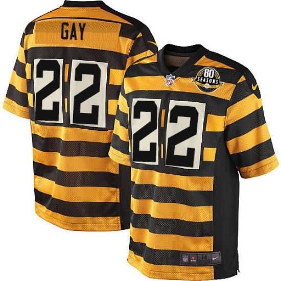Youth Nike Pittsburgh Steelers #22 William Gay Limited Yellow/Black Alternate 80TH Anniversary Throwback NFL Jersey Youth Nike Pittsburgh Steelers #22 William Gay Limited Yellow/Black Alternate 80TH Anniversary Throwback NFL Jersey