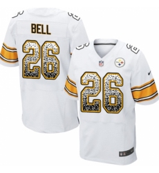 Men's Nike Pittsburgh Steelers #26 Le'Veon Bell Elite White Road Drift Fashion NFL Jersey