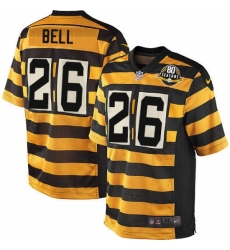 Men's Nike Pittsburgh Steelers #26 Le'Veon Bell Game Yellow/Black Alternate 80TH Anniversary Throwback NFL Jersey