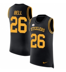 Men's Nike Pittsburgh Steelers #26 Le'Veon Bell Limited Black Rush Player Name & Number Tank Top NFL Jersey