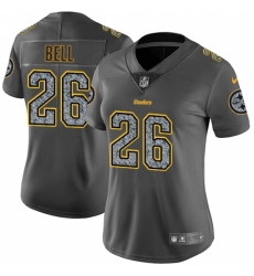 Women's Nike Pittsburgh Steelers #26 Le'Veon Bell Gray Static Vapor Untouchable Limited NFL Jersey