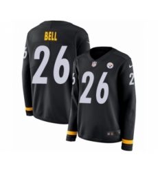Women's Nike Pittsburgh Steelers #26 Le'Veon Bell Limited Black Therma Long Sleeve NFL Jersey