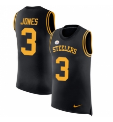Men's Nike Pittsburgh Steelers #3 Landry Jones Limited Black Rush Player Name & Number Tank Top NFL Jersey
