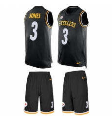 Men's Nike Pittsburgh Steelers #3 Landry Jones Limited Black Tank Top Suit NFL Jersey