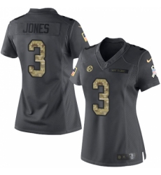 Women's Nike Pittsburgh Steelers #3 Landry Jones Limited Black 2016 Salute to Service NFL Jersey
