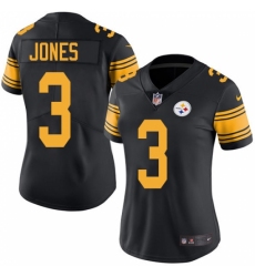 Women's Nike Pittsburgh Steelers #3 Landry Jones Limited Black Rush Vapor Untouchable NFL Jersey