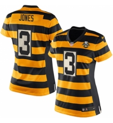 Women's Nike Pittsburgh Steelers #3 Landry Jones Limited Yellow/Black Alternate 80TH Anniversary Throwback NFL Jersey