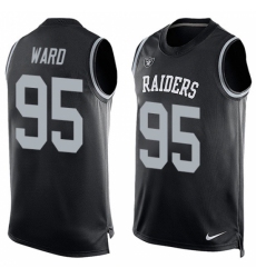 Men's Nike Oakland Raiders #95 Jihad Ward Limited Black Player Name & Number Tank Top NFL Jersey