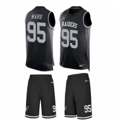 Men's Nike Oakland Raiders #95 Jihad Ward Limited Black Tank Top Suit NFL Jersey