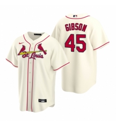 Men's Nike St. Louis Cardinals #45 Bob Gibson Cream Alternate Stitched Baseball Jersey