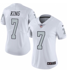 Women's Nike Oakland Raiders #7 Marquette King Limited White Rush Vapor Untouchable NFL Jersey