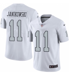 Men's Nike Oakland Raiders #11 Sebastian Janikowski Limited White Rush Vapor Untouchable NFL Jersey