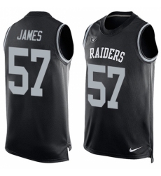 Men's Nike Oakland Raiders #57 Cory James Limited Black Player Name & Number Tank Top NFL Jersey