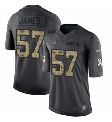 Youth Nike Oakland Raiders #57 Cory James Limited Black 2016 Salute to Service NFL Jersey