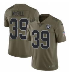 Men's Nike Oakland Raiders #39 Keith McGill Limited Olive 2017 Salute to Service NFL Jersey