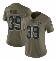 Women's Nike Oakland Raiders #39 Keith McGill Limited Olive 2017 Salute to Service NFL Jersey