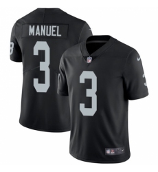 Men's Nike Oakland Raiders #3 E. J. Manuel Black Team Color Vapor Untouchable Limited Player NFL Jersey
