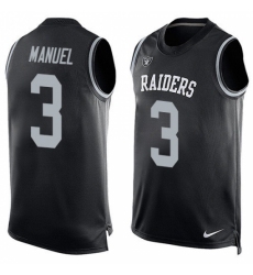 Men's Nike Oakland Raiders #3 E. J. Manuel Limited Black Player Name & Number Tank Top NFL Jersey