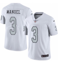 Men's Nike Oakland Raiders #3 E. J. Manuel Limited White Rush Vapor Untouchable NFL Jersey