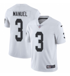 Men's Nike Oakland Raiders #3 E. J. Manuel White Vapor Untouchable Limited Player NFL Jersey