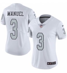 Women's Nike Oakland Raiders #3 E. J. Manuel Limited White Rush Vapor Untouchable NFL Jersey