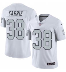 Youth Nike Oakland Raiders #38 T.J. Carrie Limited White Rush Vapor Untouchable NFL Jersey