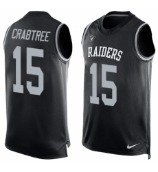 Men's Nike Oakland Raiders #15 Michael Crabtree Limited Black Player Name & Number Tank Top NFL Jersey