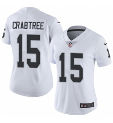 Women's Nike Oakland Raiders #15 Michael Crabtree White Vapor Untouchable Limited Player NFL Jersey