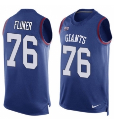 Men's Nike New York Giants #76 D.J. Fluker Limited Royal Blue Player Name & Number Tank Top NFL Jersey
