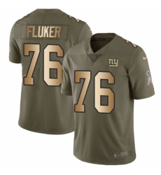 Youth Nike New York Giants #76 D.J. Fluker Limited Olive/Gold 2017 Salute to Service NFL Jersey