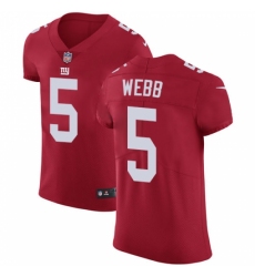 Men's Nike New York Giants #5 Davis Webb Red Alternate Vapor Untouchable Elite Player NFL Jersey