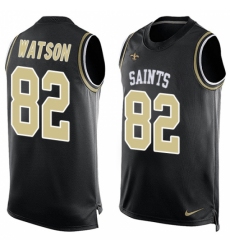 Men's Nike New Orleans Saints #82 Coby Fleener Limited Black Player Name & Number Tank Top NFL Jersey