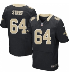 Men's Nike New Orleans Saints #64 Zach Strief Black Team Color Vapor Untouchable Elite Player NFL Jersey
