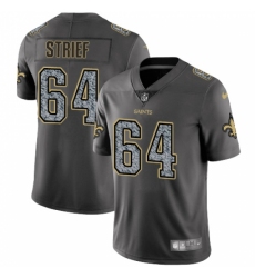 Men's Nike New Orleans Saints #64 Zach Strief Gray Static Vapor Untouchable Limited NFL Jersey