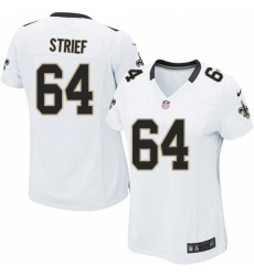 Women's Nike New Orleans Saints #64 Zach Strief Game White NFL Jersey