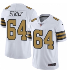 Youth Nike New Orleans Saints #64 Zach Strief Limited White Rush Vapor Untouchable NFL Jersey