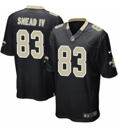 Men's Nike New Orleans Saints #83 Willie Snead Game Black Team Color NFL Jersey