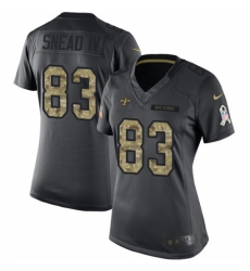Women's Nike New Orleans Saints #83 Willie Snead Limited Black 2016 Salute to Service NFL Jersey