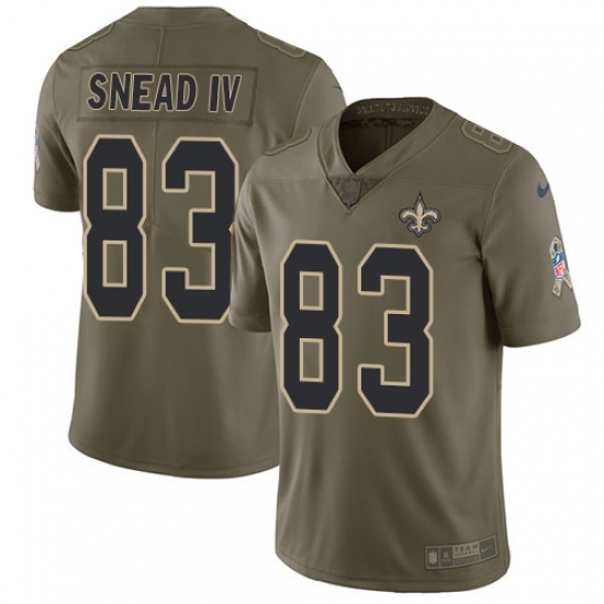 Youth Nike New Orleans Saints #83 Willie Snead Limited Olive 2017 Salute to Service NFL Jersey Youth Nike New Orleans Saints #83 Willie Snead Limited Olive 2017 Salute to Service NFL Jersey