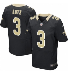 Men's Nike New Orleans Saints #3 Will Lutz Black Team Color Vapor Untouchable Elite Player NFL Jersey