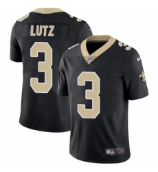 Men's Nike New Orleans Saints #3 Will Lutz Black Team Color Vapor Untouchable Limited Player NFL Jersey