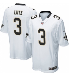 Men's Nike New Orleans Saints #3 Will Lutz Game White NFL Jersey