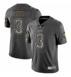 Men's Nike New Orleans Saints #3 Will Lutz Gray Static Vapor Untouchable Limited NFL Jersey