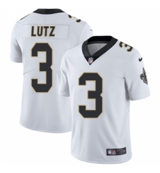 Men's Nike New Orleans Saints #3 Will Lutz White Vapor Untouchable Limited Player NFL Jersey