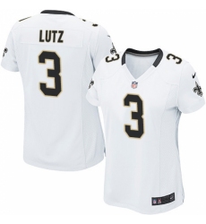 Women's Nike New Orleans Saints #3 Will Lutz Game White NFL Jersey